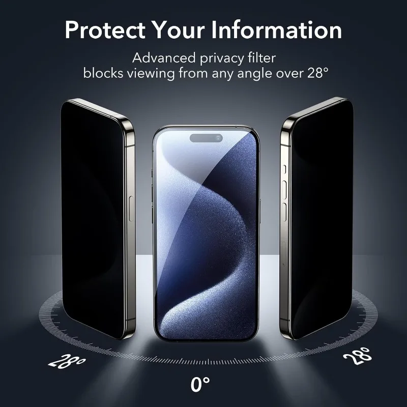 Premium 2-Pack Anti-Spy Tempered Glass Screen Protector with Privacy Filter & Scratch Resistance