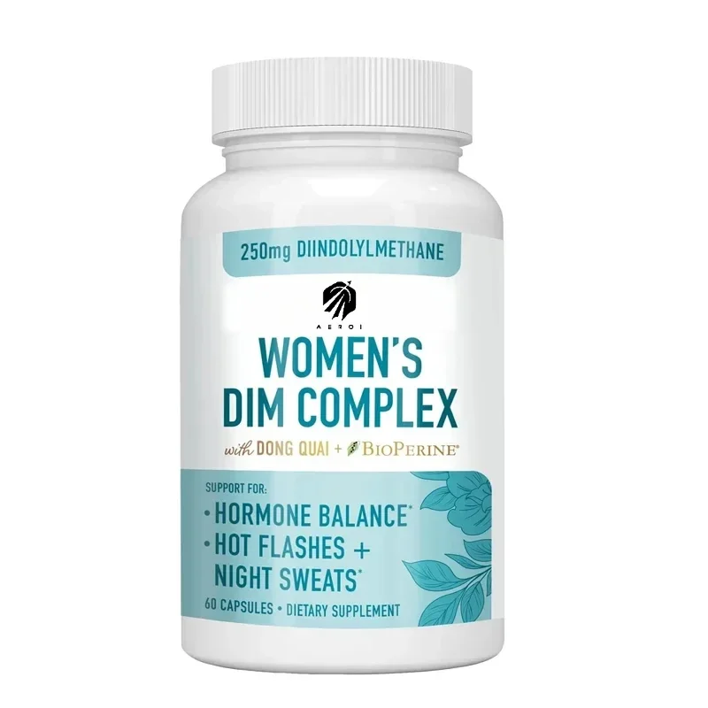 DIM Female Hormone Balance Relieve Menopausal Heat and Night Sweat 60 Capsules Estrogen Metabolic Supplement Gluten Free