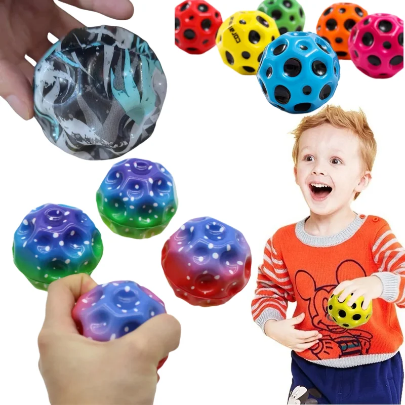 

12Pcs PU Useful Hole Ball Rubber Bounce Ball Toy Extreme High Bouncing Balls Outdoor Games Sport Anti Stress Decompression Ball