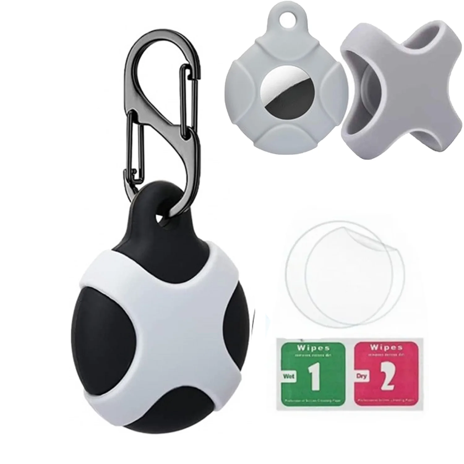 Waterproof Airtag Holder Keychain for Pet Collars and Key Rings