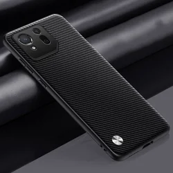 Luxury Leather Shockproof Soft Back Phone Case for ROG Phone 7 (Carbon Fibre Black)