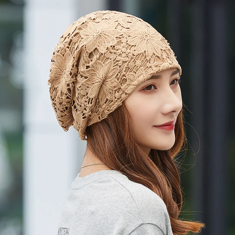 Neue Mütze für Damen mit Hohlblumen-Design, Atmungsaktiver Sommer-Sonnenhut, Modische Streetwear-Beanie-Kappe – Detail 8