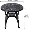 Cast Aluminum Outdoor Side Table,Outdoor Coffee Table,Small Outdoor Table,Outdoor Side Tables for Patio,Garden,Balcony 2