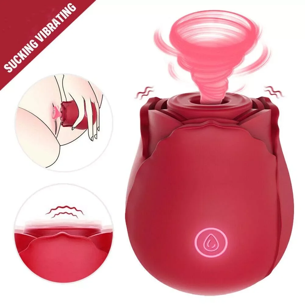 Klitoris-Nippel-Pumpen-Saugen-Rose-Spielzeug-Vibrator-Massagegerät-Sauger-Frauen-Nutzung-Gleitmittel- 1