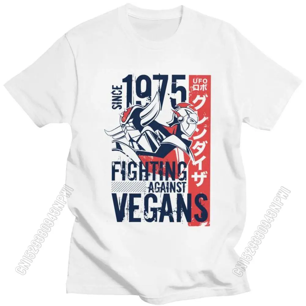 

Personality Goldorak Grandizer Vegan T Shirt Men Soft Cotton T-Shirt Print Ufo Robot Goldrake Anime Tee Tshirt