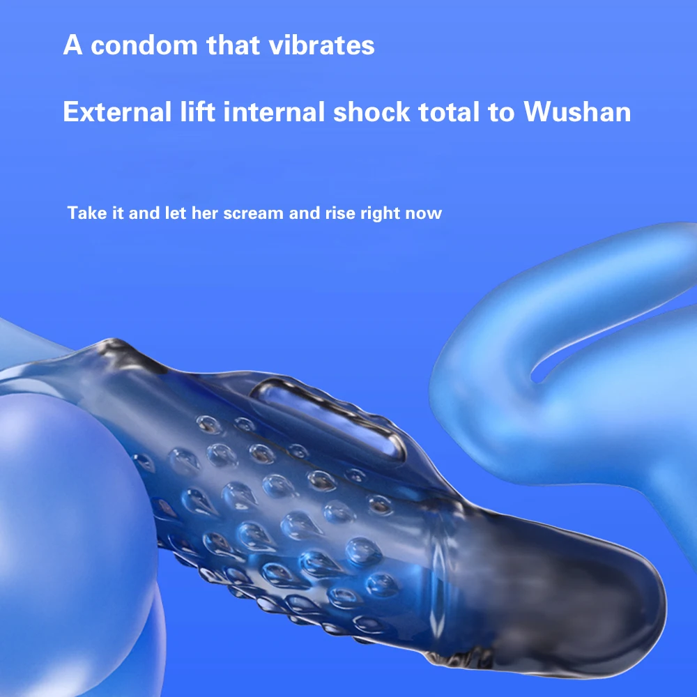 Dick Sleeve Vibrating Ring Vibrator Delay Ejaculation G Spot Clit Stimulate Massager Sex Toys for Men Couple_voghion.com