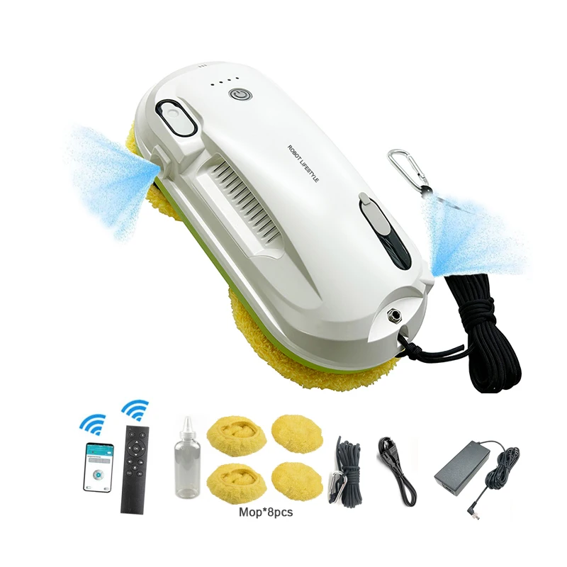 Robotic Window Cleaner Washer With Sprayer 2024 New Cleaning Glass Robot Smart APP Remote Control Brushless Motor for Home 2