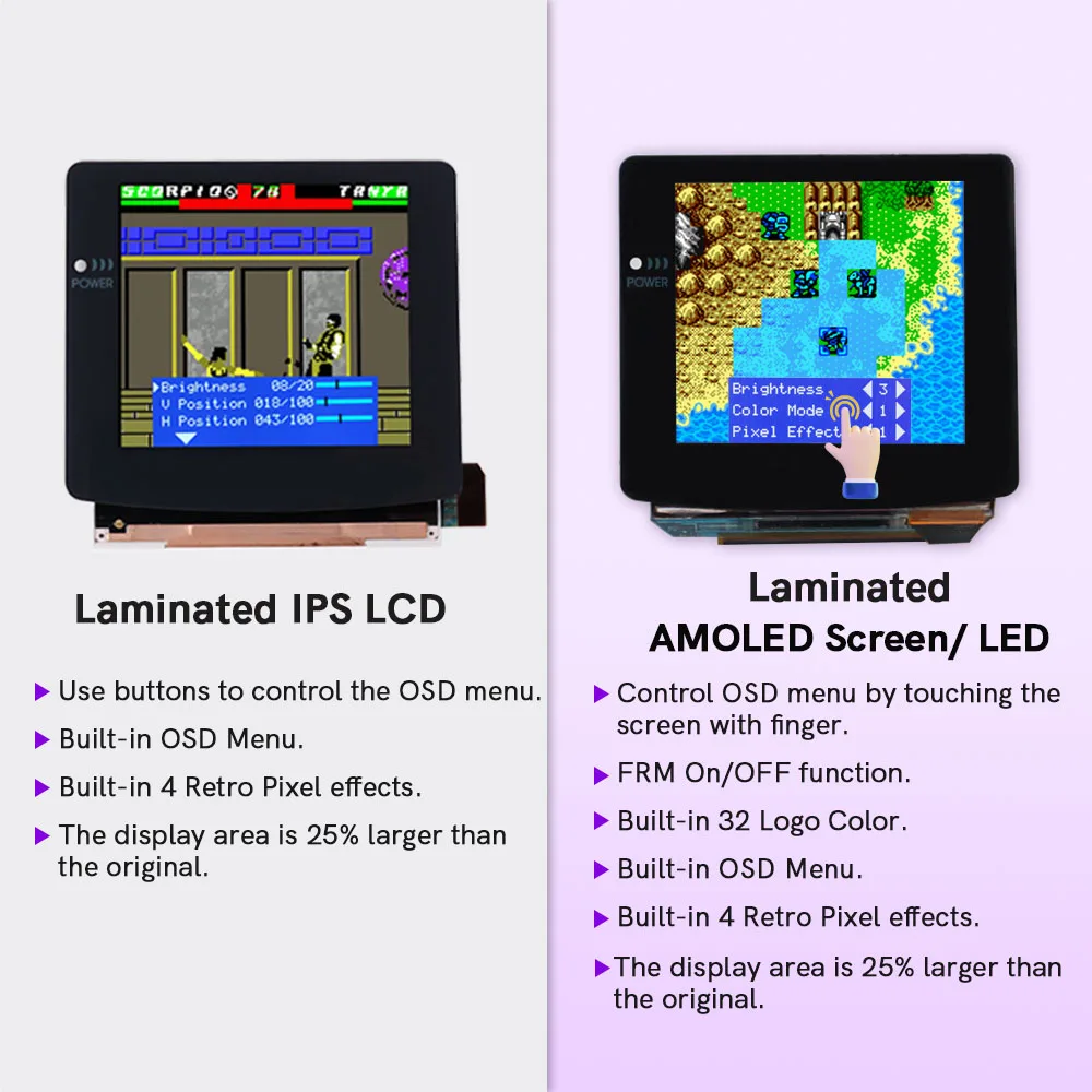 2024  ġ GBC ġ ̳Ʈ OLED ũ ŰƮ, OSD ޴, Ʈ ȼ AMOLED ũ, Ӻ ÷   