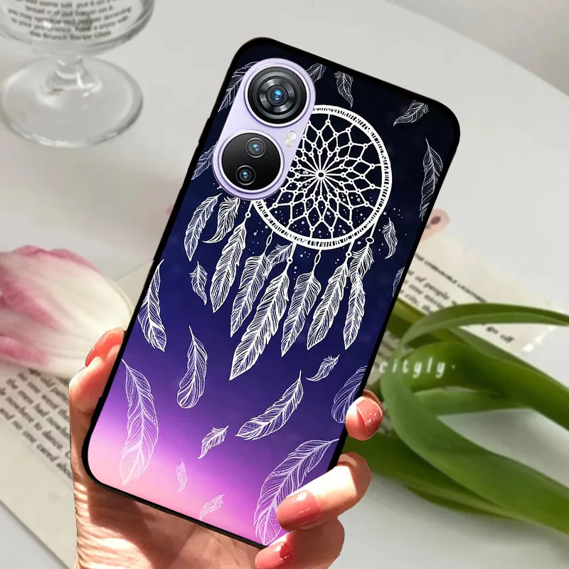 Animal Cartoon Soft Silicone Black Phone Case, 6.67 Premium Cover