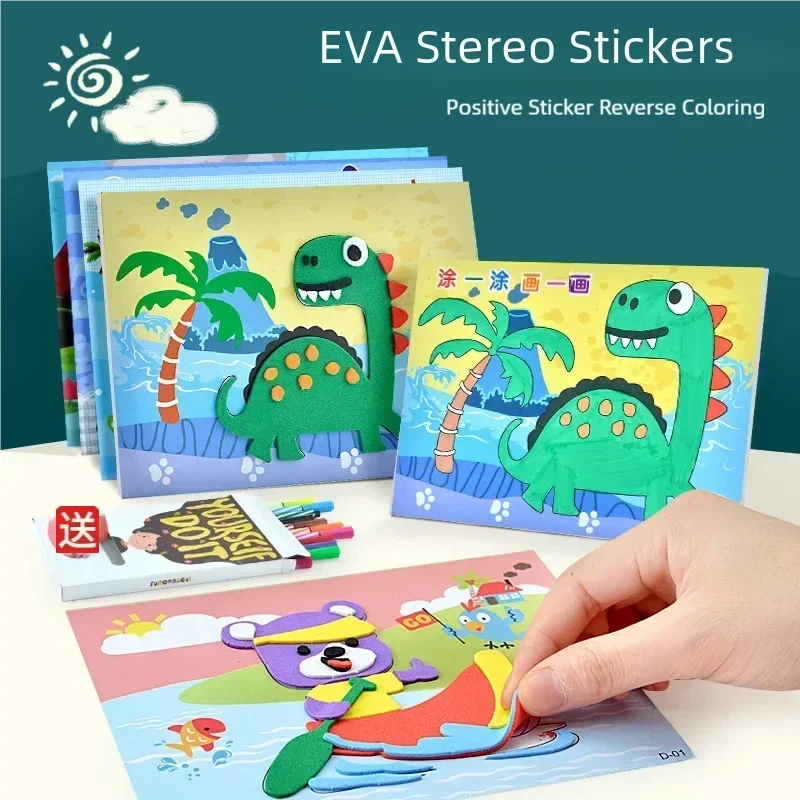 

Creative Cartoon 3D EVA Foam Sticker Puzzle for Children, Early Learning Educational Toys, DIY Gift, Creative Puzzle