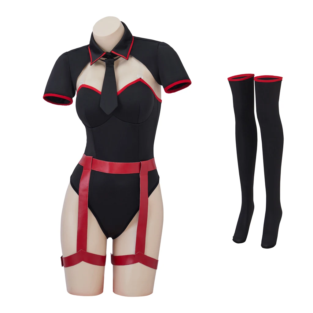

Униформа медсестры для косплея Power/Makima из аниме «бензопила», сексуальное черное боди, костюм макима, женский наряд для вечеринки на Хэллоуин