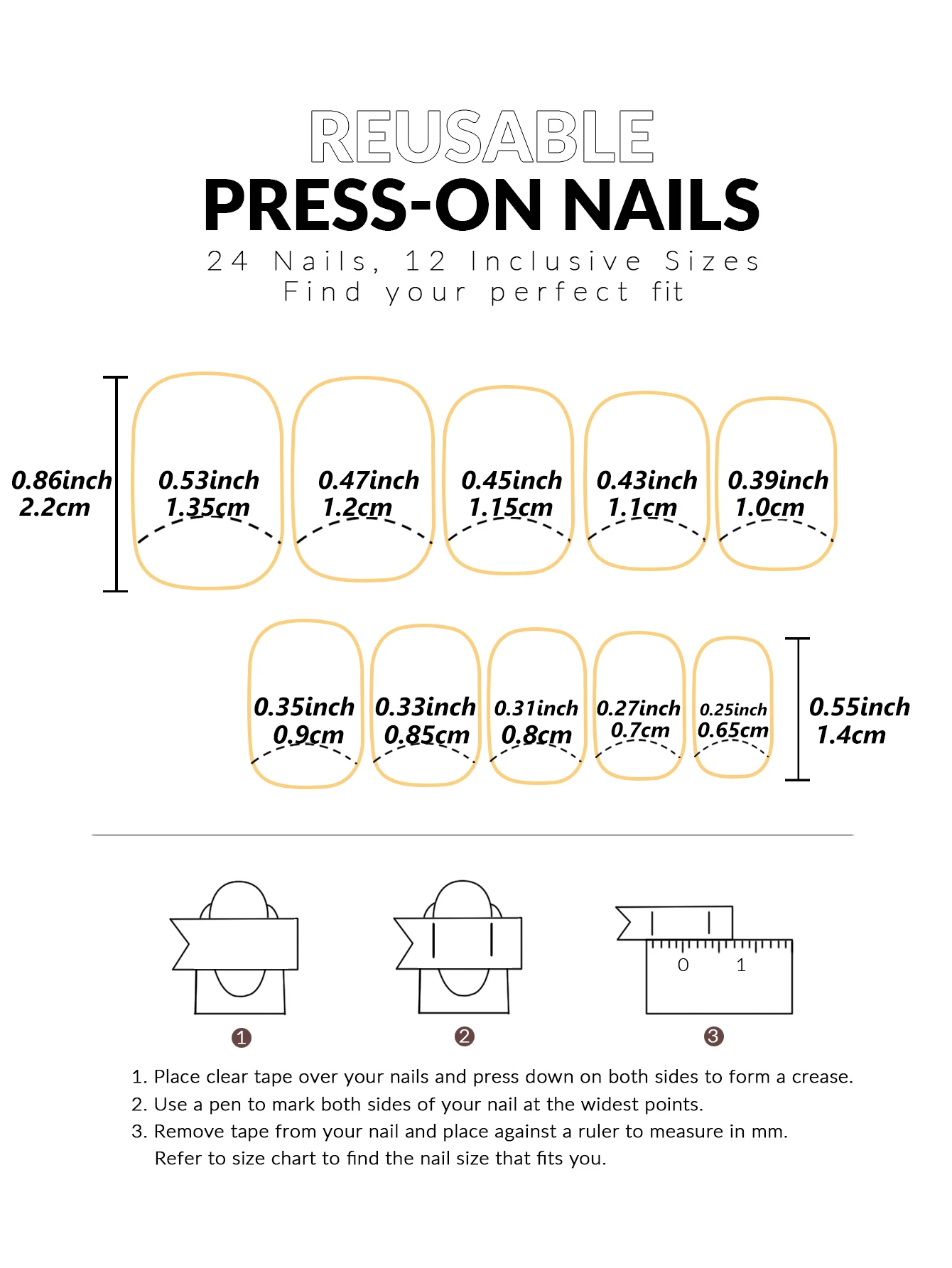 Faux Ongles Français Courts À Rayures Minimalistes Avec Lime_voghion.com