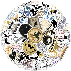 Fantasy Fourth Wing Novel Cartoon Waterproof Stickers - 50PCS for DIY, Travel, and Gifts (50PCS)