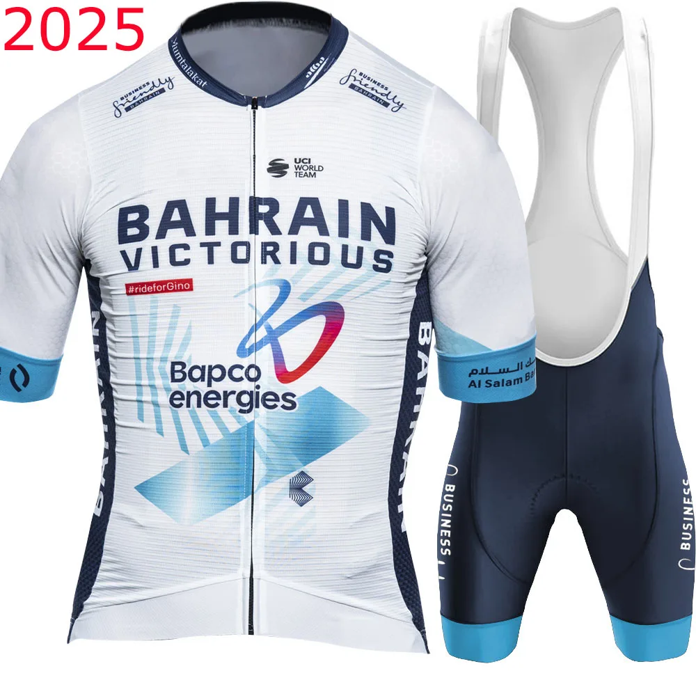 Cycling Jersey Set Men Bicycle Clothing Road Bike Shirts Suit Bicycle Bib Shorts MTB Maillot For Bahrain Victorious Team