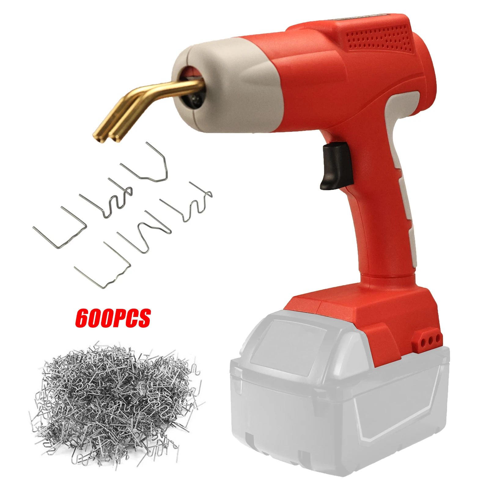 

80W Plastic Welder Torch Kit Welding Gun with 600pcs Nails Car Repair Nail Welding Wire Tool for Milwaukee 18-20V Li-ion Battery