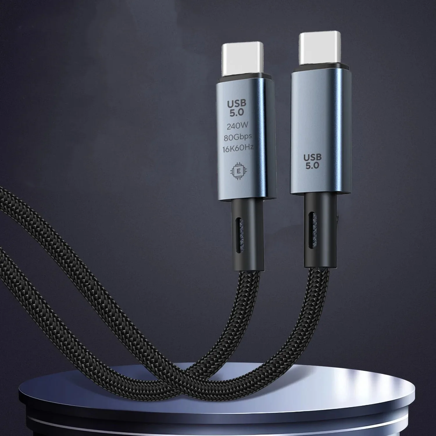 USB5 케이블 80Gbps 240W 8K 썬더볼트 4 타입 C 고속 충전 썬더볼트3 USB 5.0 USB C to C 데이터 전송 케이블 노트북용