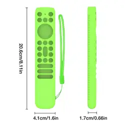 Silicone Shockproof Remote Control Cover with Lanyard - Protective Shell for Enhanced Grip and Durability (Fluorescent Green)