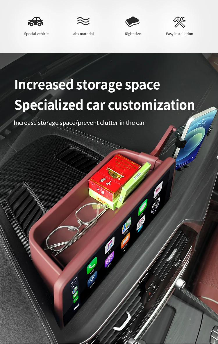ABS Auto Dashboard Konsole Lagerung Box Verstauen Aufräumen Auto Dash Organizer Gläser Telefon Halter Zubehör Für BMW Series5 G30 G38 – Detail 2