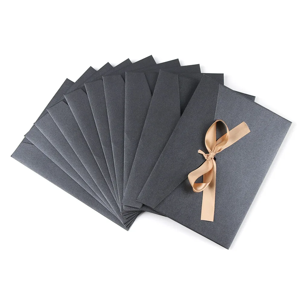 Envelope with Bow Ribbon Creative Greeting Card Bags Pearlescent Paper Envelop Wedding Invited Card Bag Gift 10Pcs kraft paper envelopes,mailing envelopes,mini envelopes,window envelopes,mailing bags,express bag,gift card envelopes