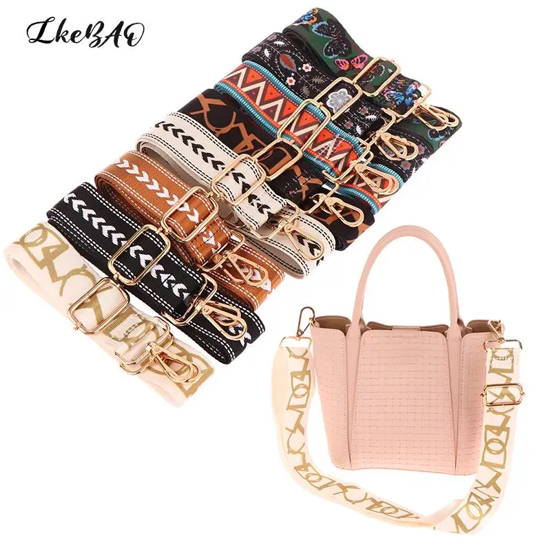 

1PCS Shoulder Messenger Bag Color Embroidery Strap Adjustable Wide Bag Strap DIY Replacement Bag Accessory