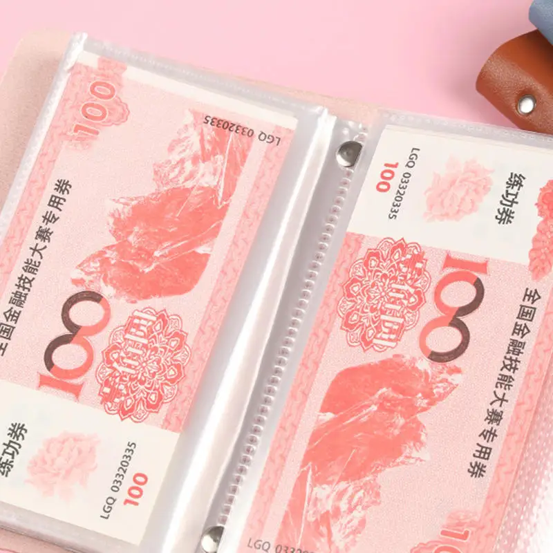 Sparen Geld Buch Banknote Album Geld Halter Einfarbig Album Bargeld Sammeln Buch Geld Sparen Organizer Fotokarten Halter – Detail 4