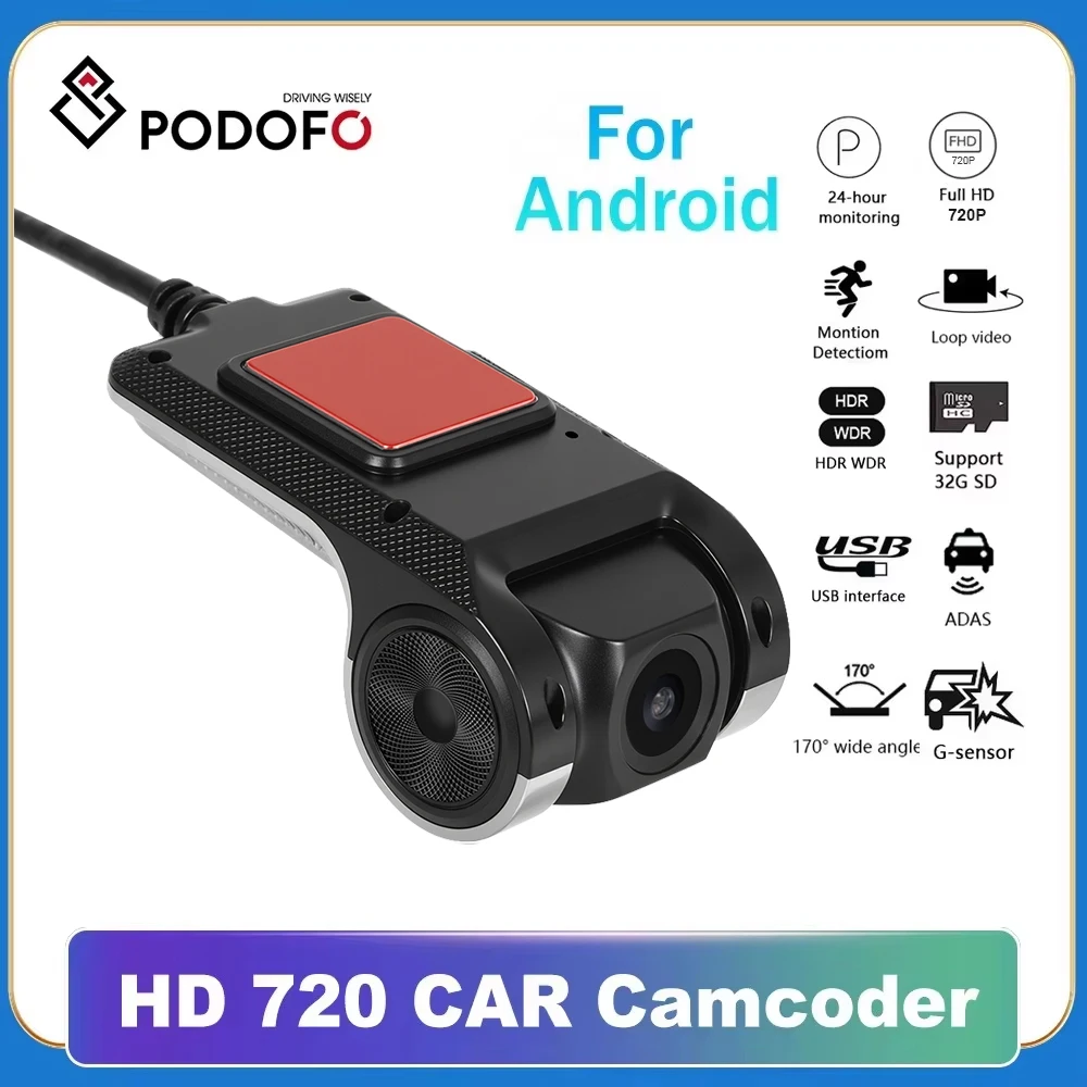 Podo dash מצלמת adas המכונית dvr adas dvr adas dvrs וידאו HD 720p usb כרטיס מסך 16g/32g מקליט אוטומטי עבור dvd שחקן מולטימדיה אנדרואיד