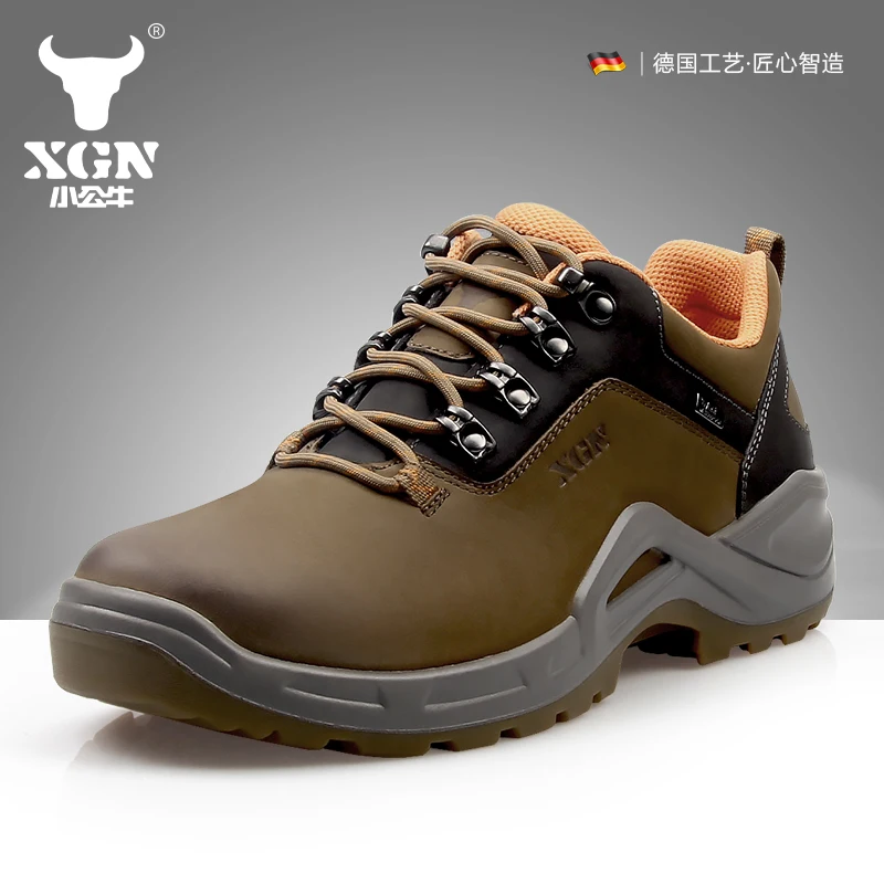 XGN Cowhide Hiking shoes Men Event waterproof hunting Boots Tactical Desert Combat Military Boots trekking ankle warm Sneakers