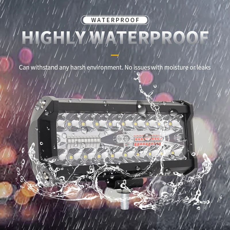 7Inch 120W Red Blue LED Work Driving Pod Light Bar Combo Strobe Lights Truck Fog Lamps for Jeep Offroad Trucks Car UTV Boat led driving lights led work lights