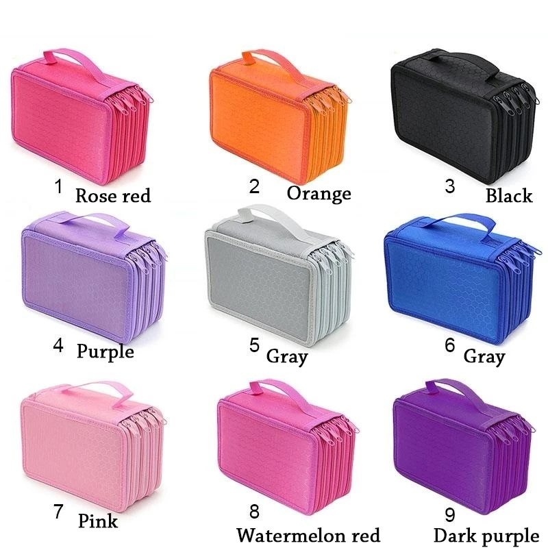 72 Holder Slots  4 Layer  Colored pencil case Large Portable Watercolor Pencil bag