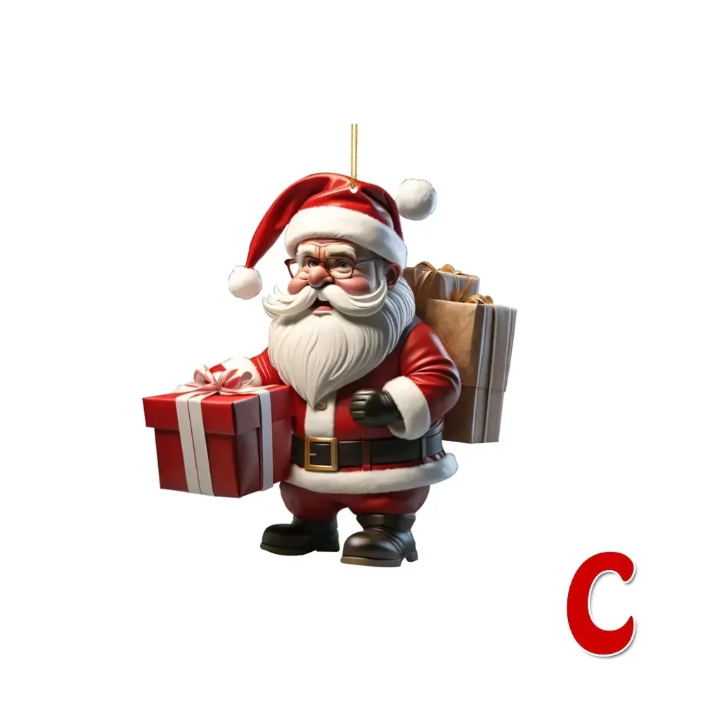 Christmas Cartoon Santa Claus Pendant Christmas Tree Hanging Oranment New Year 2024 Gift Xmas Tree Decoration for Home Decor