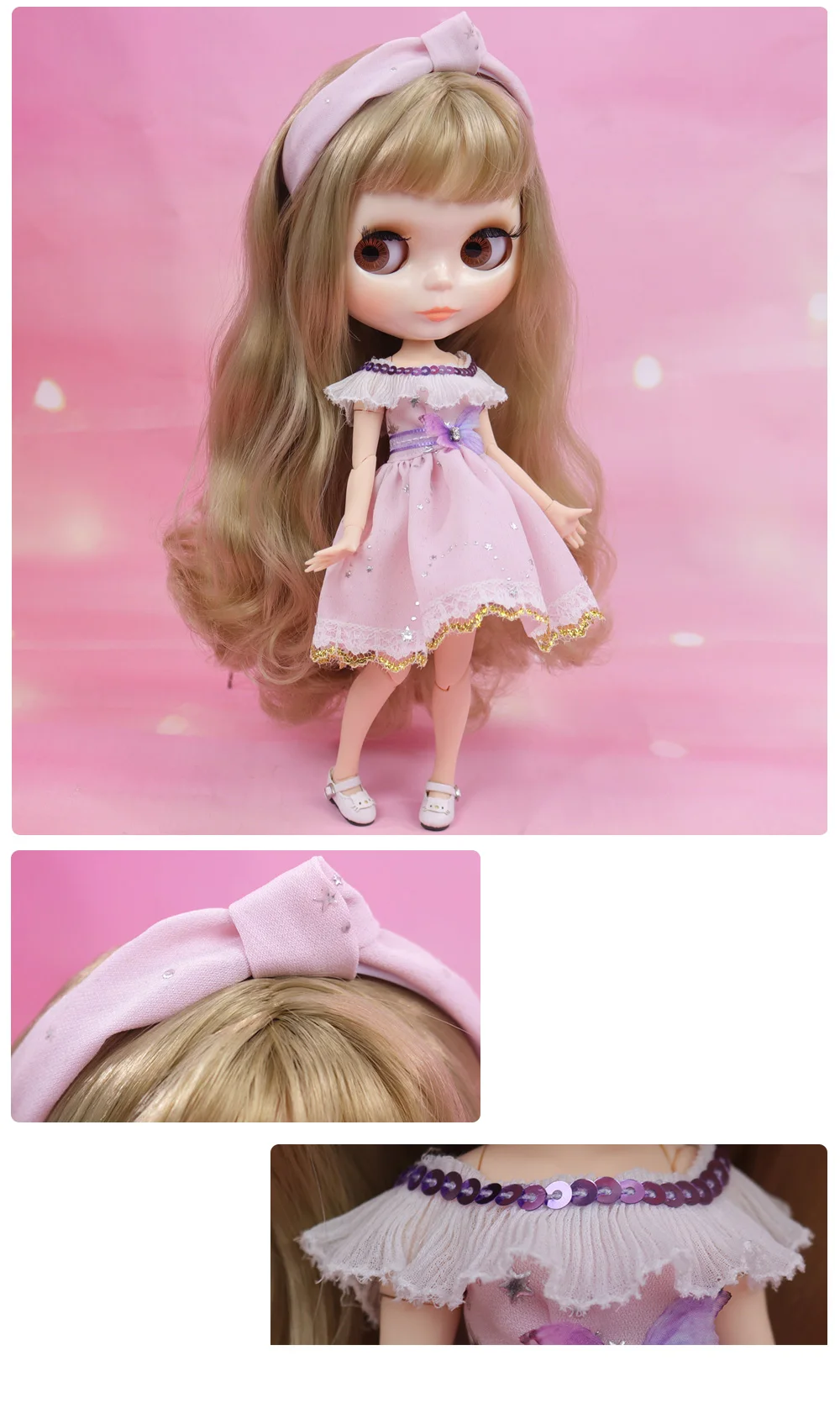 Neo Blythe Doll Butterfly Lace Dress with Headdress 1