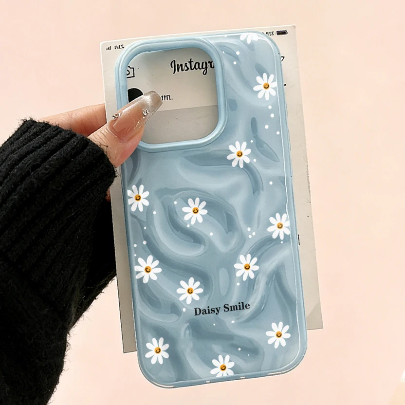 ตัวเลือกสินค้า เคสโทรศัพท์ลายดอกเดซี่สีสดใส สำหรับ iPhone 15 Pro Max 16 17 14 13 Pro Max 13 12 11 Plus