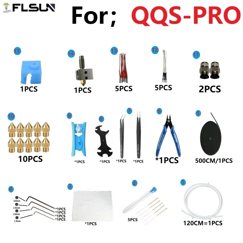 FLSUN QQS PRO Clean 37 Suits 3d Printer Accessories QQ Cleaning Needle Heating Rods Temperature Sensor Nozzle Parts Wholesale