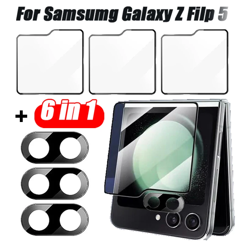 Vetro Temperato Serigrafato Hd Per Samsung Galaxy Z Flip 5 Pellicola Protettiva Per Schermo Esterno Pellicola Protettiva Antigraffio Per Fotocamera