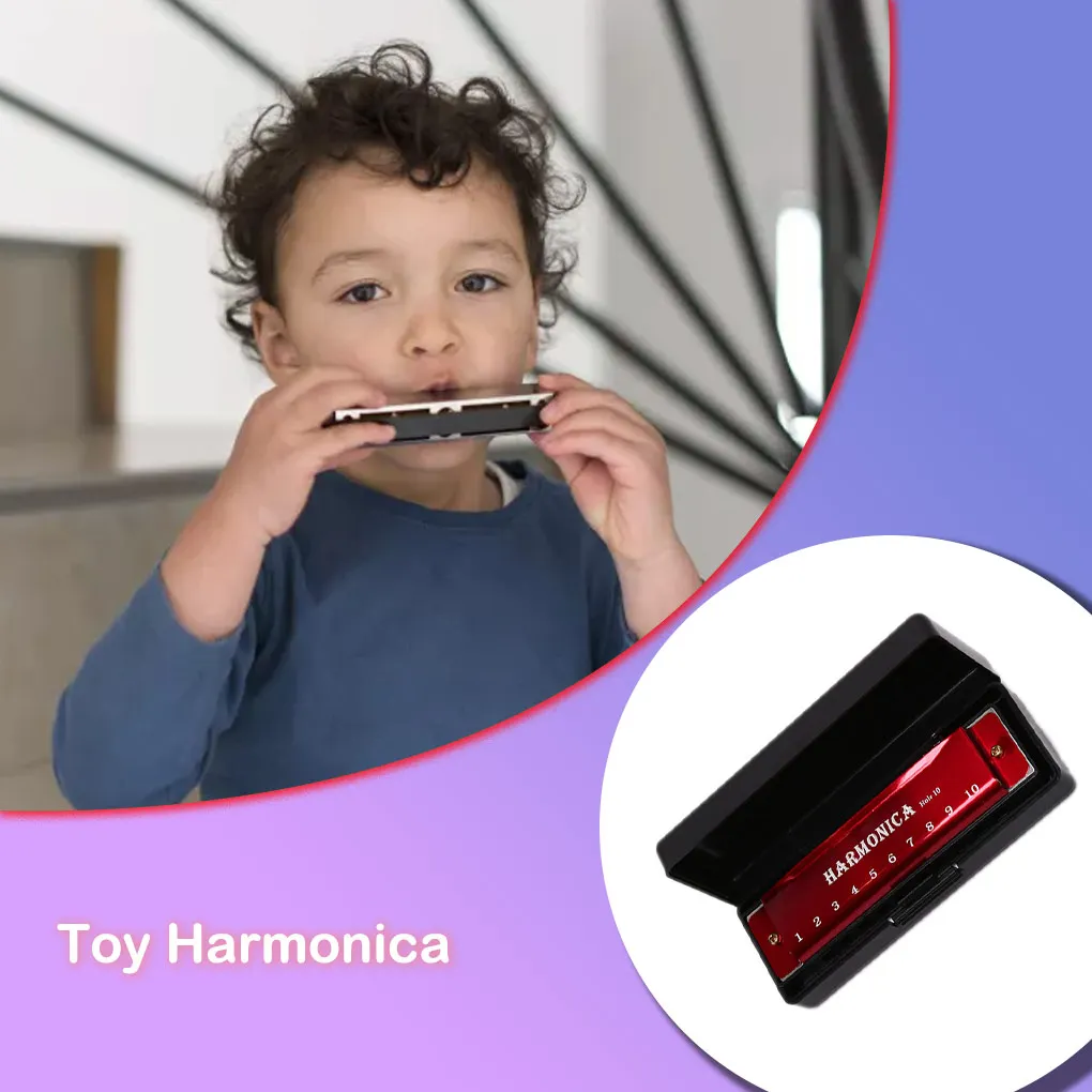 

10-Holes Harmonica Waterproof Wear-resistant Musical Instrument Toy Harmonica