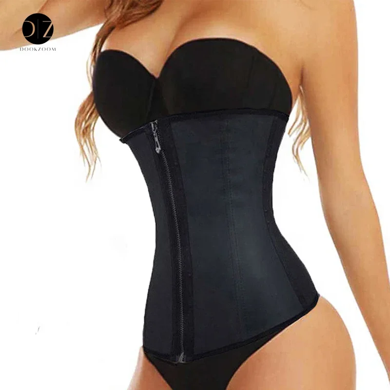 XXS-6XL Corset Body Shaper Latex Waist Trainer Cincher Zipper Underbust Weight Loss Slimming Shapewear Hourglass Belt Women Plus mesh corset shapewear waist trainer corset