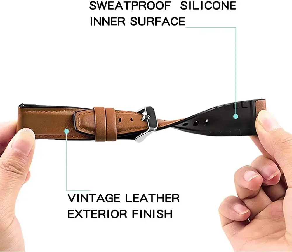 Premium Leather Strap for Smartwatch 22mm - Elegant Women’s and Men’s Watch Bracelet