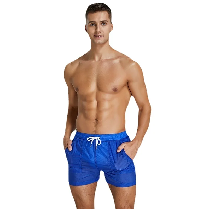 Man White Transparent Sexy Swimwear Bikini Boxer Shorts Gay See through Trunks Bathing Suit Bermudas Surf Swimsuit Beach Briefs