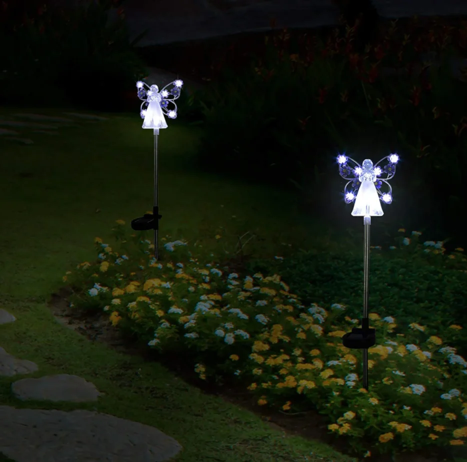 New Solar Angel Lights Outdoor Garden Decoration Landscape Housewarming  Gift Cemetery Led Stake Lawn Yard Patio Solar Night Lamp AliExpress