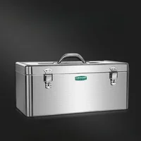 Portable Electrical Empty Box Large Capacity Tool Box Protection Tool Box Stainless Steel Shock-proof and Drop-proof Storage Box 1