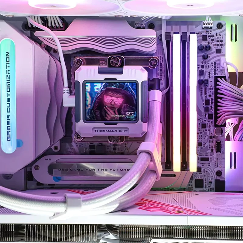 N15R-Thermalright FW 240 X No Fan Version,All -In -One Water -Cold Radiator 2.4 -Inch LCD Display Screen,Support LGA1