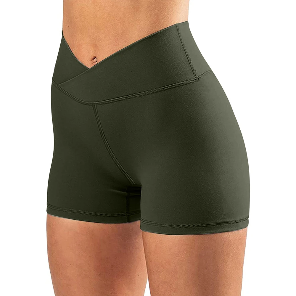 

Women Gym Jogging Yoga Shorts Scrunch Butt Leggings Quick Gry Women's Yoga Short Sports Fitness Solid Color V-Waist Skinny Short