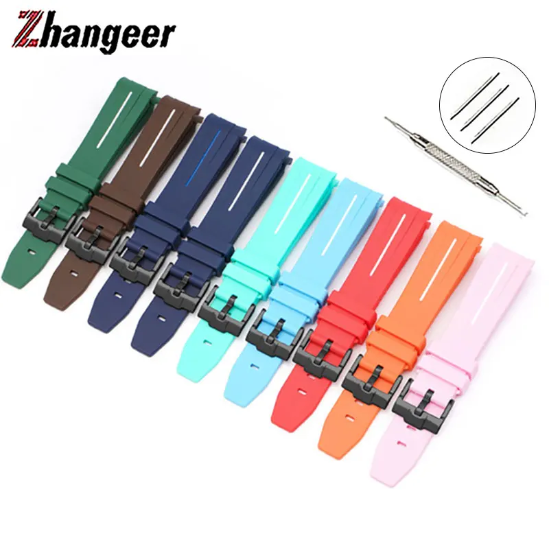

Curved End 20mm Universal Strap For Omega MoonSwatch Bracelet Replace Band Silicone Rubber Waterproof Wristband Accessories Belt