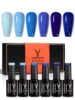YOKEFELLOW Gel Nail Polish Set 6PCS 10ml Royal Blue Rich Pigment Soak Off Low Odor Long-Wear Gel Varnish Professional Manicure 1