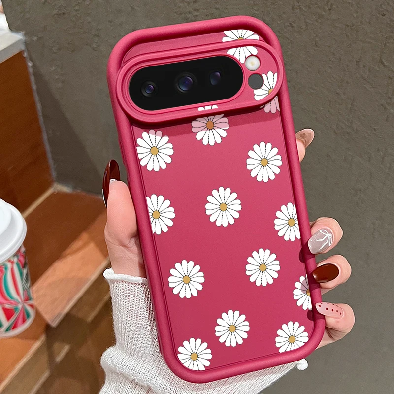 White Little Flower TPU Shockproof Silicone Phone Case Cover