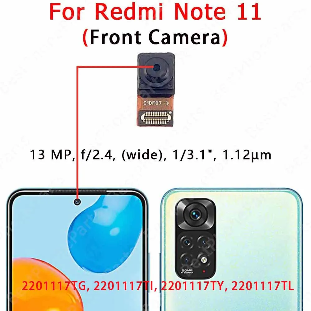 Front Camera Module Parts For Xiaomi Redmi Note 11 12 Pro Plus 11S 4g 5g Note11 Note11S Note11Pro Selfie Facing Frontal front camera flex cable,flex cable,flex cable replacement