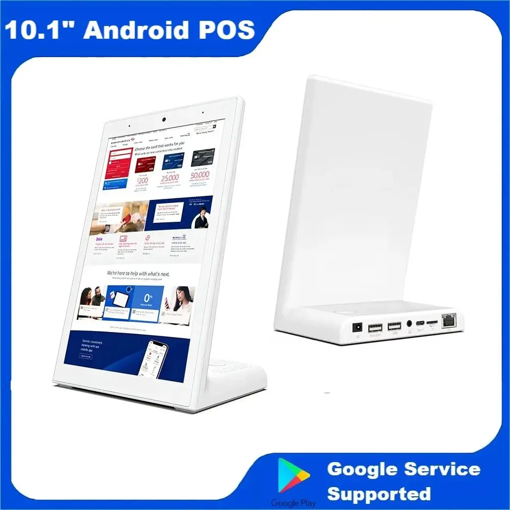 

4G+32G 10.1 Inch Android Vertical Screen POS With NFC Reader Desktop Restaurant Menu Touch Display Customer Feedback Machine