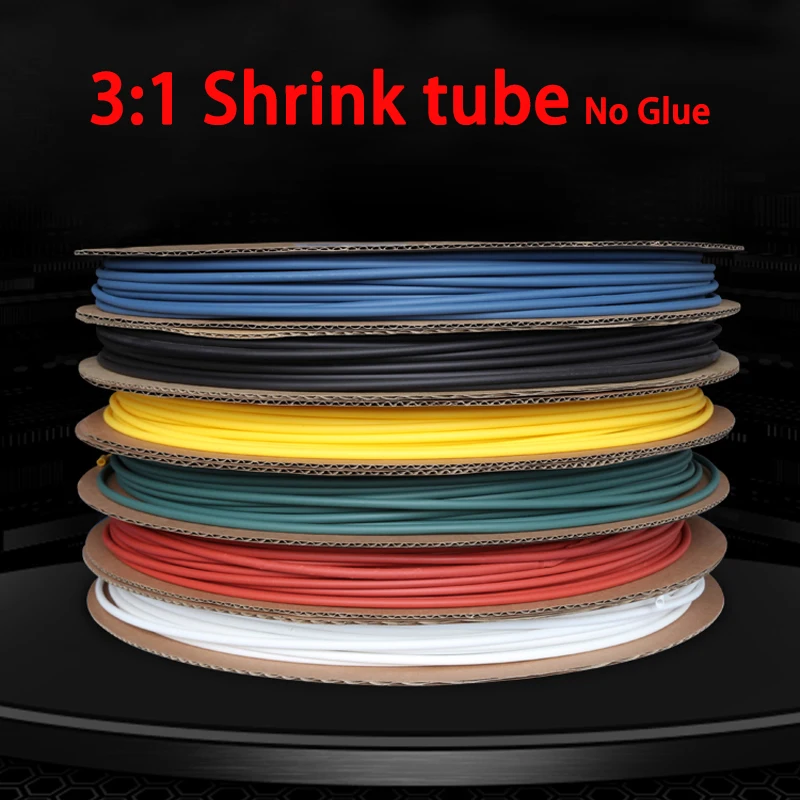 1/10M 1.5~50mm No Glue Heat Shrink Tubing 3:1 Waterproof Wire Wrap Insulated Lined Heat-shrinkable Sleeve Insulation For Wires