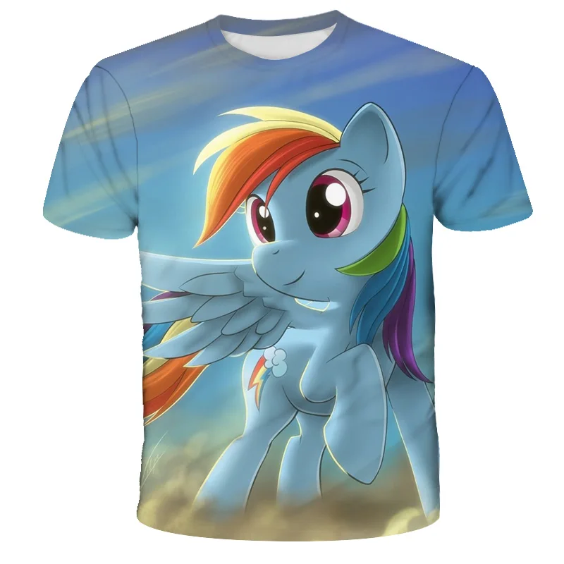 Boys Little Pony Anime Tshirts Kids Clothes Children T-Shirts For Baby Toddlers Cartoon Print T Shirts Short Sleeve Summer Tops t shirt kid