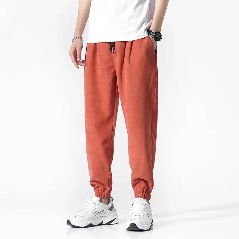 

Spring Autumn Korean Fashion Casual Solid Trousers All Match Loose Sports Sweatpants Jogging Pants Men Hip Hop Harem Streetwear